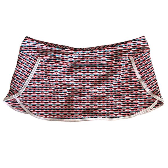 Athleta Orange and Blue Plaid Short Stretchy Tennis Skort with Pockets Size L - Picture 1 of 6